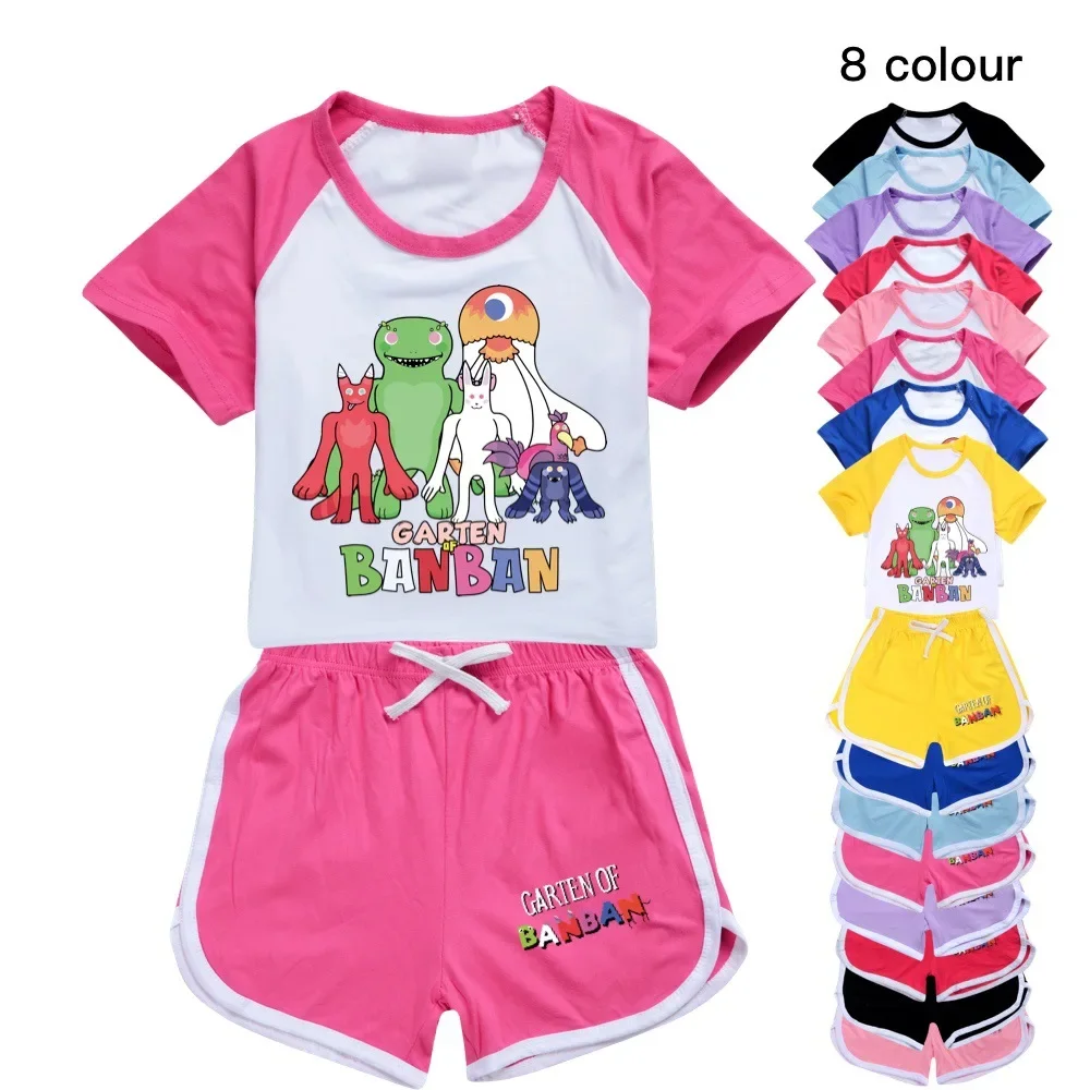 

Kids Clothing Set for Girls Boys Cartoon Garden of Banban Cosplay Costumes Summer Sport Suits Children T-shirt + Pants Outfits