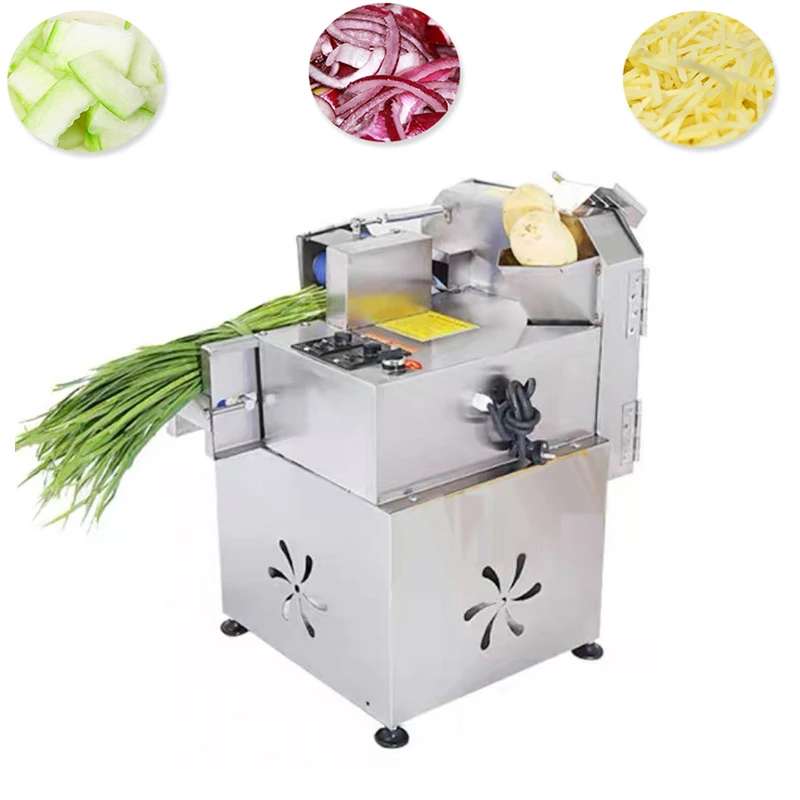 

Canteen Commercial Vegetable Cutter Leek Scallion Sauerkraut Cutter Automatic Pepper Slicing Shreding Machine