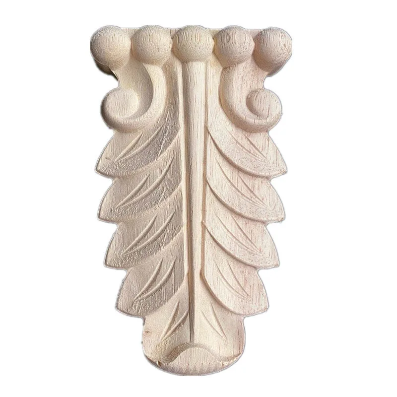 

14-17cm Retro Vintage Wood Carved Onlay Applique Carpenter Frame Decal Furniture Wooden Craft Decorative Gate Flower Ornament