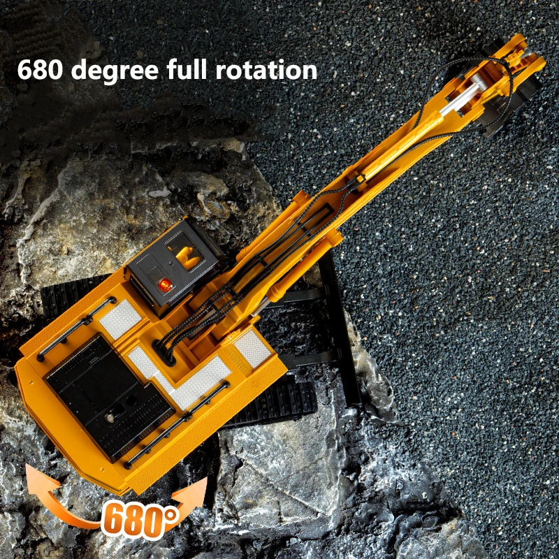 Bulldozer Radiocomandato HUINA 1554, Scala 1/16, 2.4Ghz, 11 Canali, Veicolo Cantiere, Batterie Incluse
