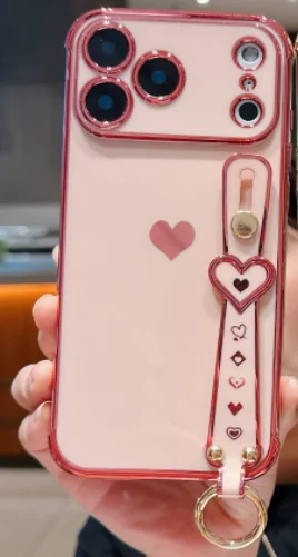 Love Heart Wrist Strap Case - Premium Fashion Smartphone Cover