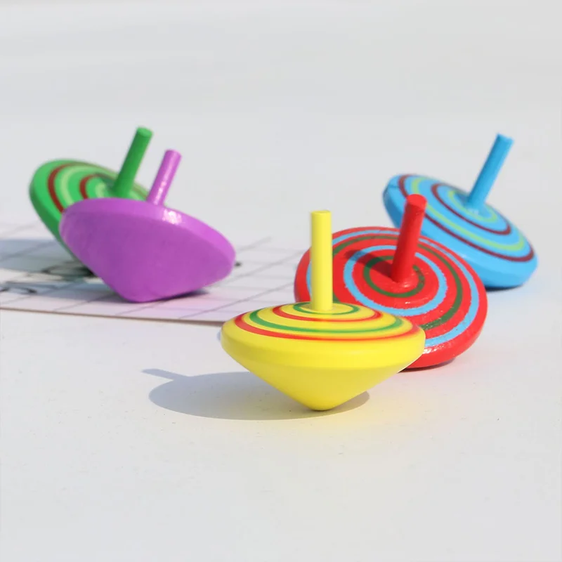 5/10/20/30pcs Spinning Toys Rainbow Wooden Gyro Tops for Kids Birthday Party Favors Classroom Prizes Sensory Play Gift - 2