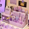 Cute Pen Desk Holder Storage Box Organizer Girl Drawer-type Desktop Student Stationery Handbook Nine Grids Kawaii Storage Box 1