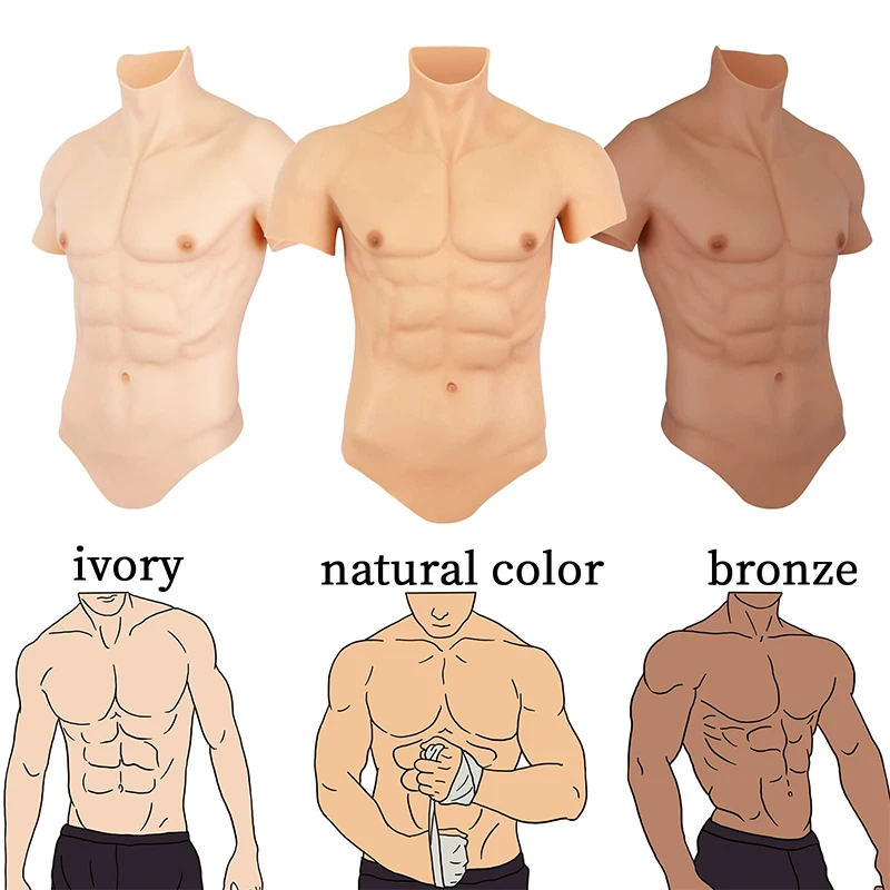 SUAISKR Realistic Silicone Muscle Chest Vest for Men