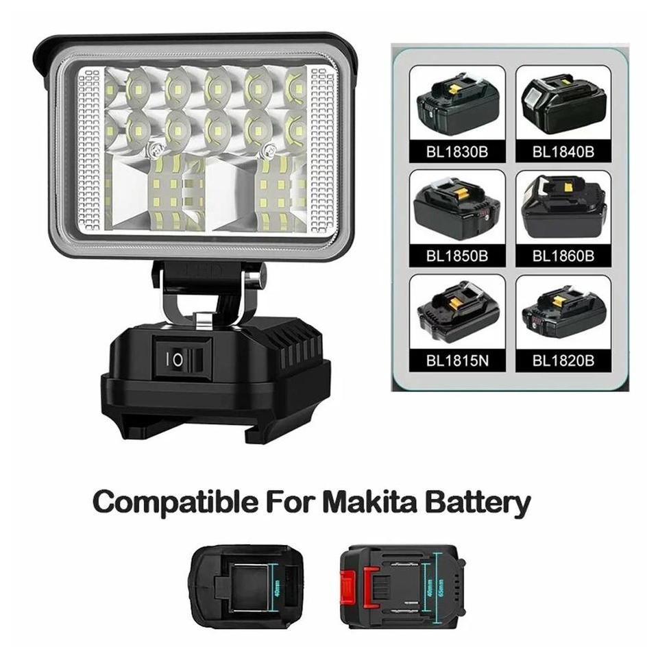 For Makita 18V Battery Accessory Work Light LED Rechargeable Auto Repair Lamp Compatible with BL1830 BL1850B,Car Repair Lighting