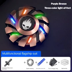 Luminous Rainbow Light Stress Relief Fidget Spinner - High - Grade Metal Toy (Bronze flagship suit)