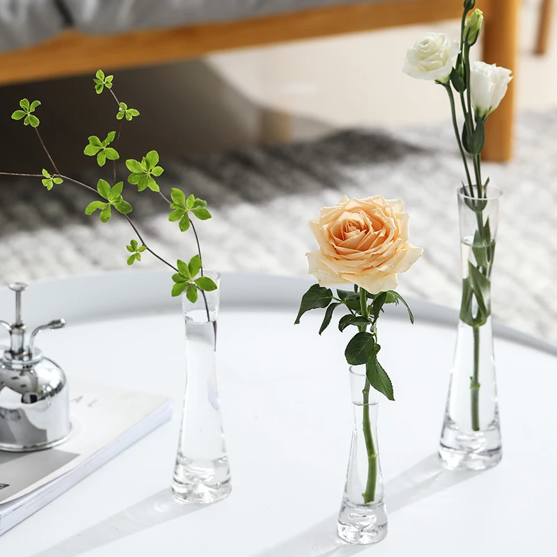 Vase Ornaments   Living Room Flower Arrangements  Niche Glass Bottles  Transparent Mini Fine Mouthful Water Nourishment 4