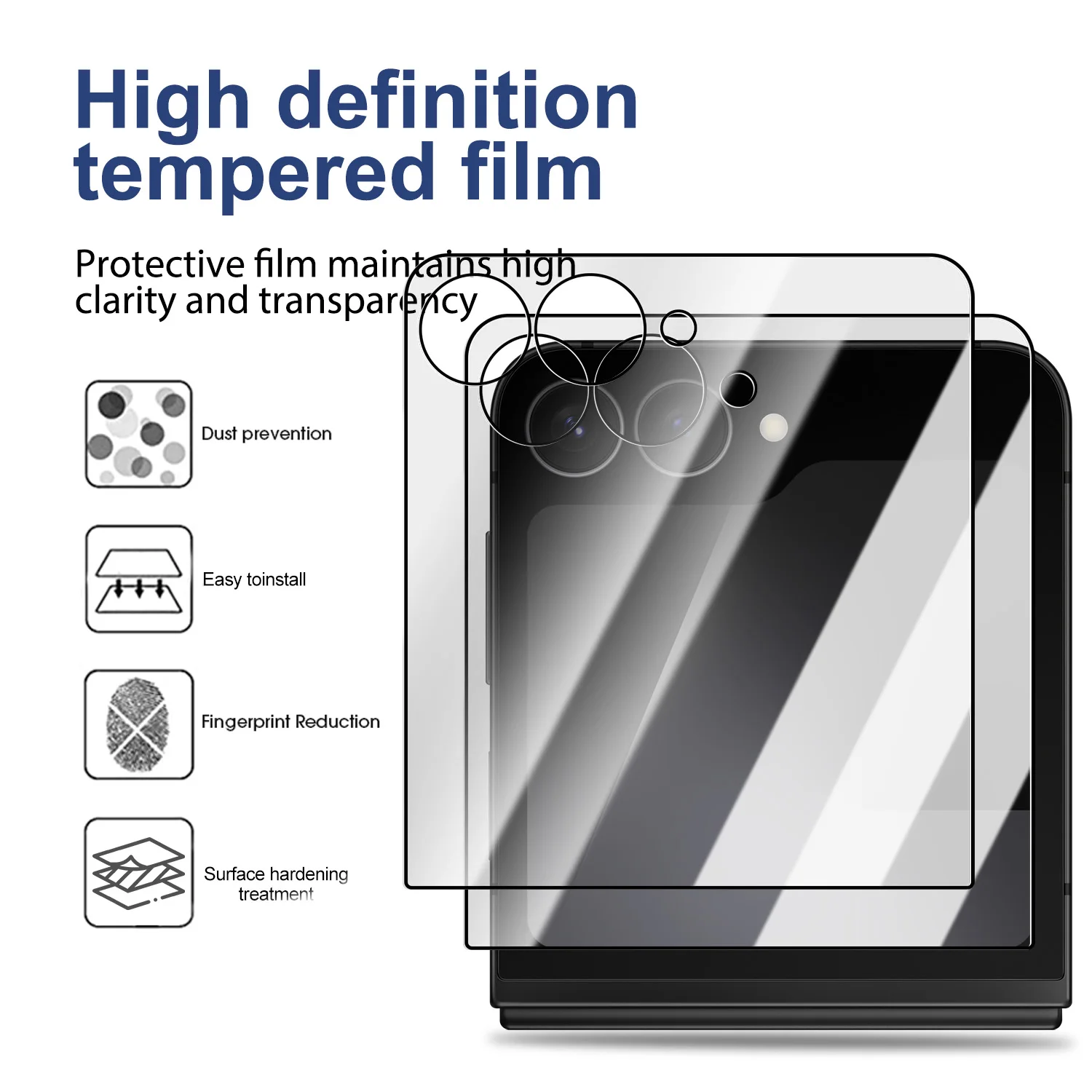 Easy to install Front Tempered Glass for Samsung Galaxy Z Flip 7 HD Screen Protector Anti Scratch Protective Cover For ZFlip7