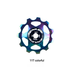 Enhanced Bike Aluminum Alloy Jockey Wheel with Ceramic Bearings, 11T/13T (11T colorful)