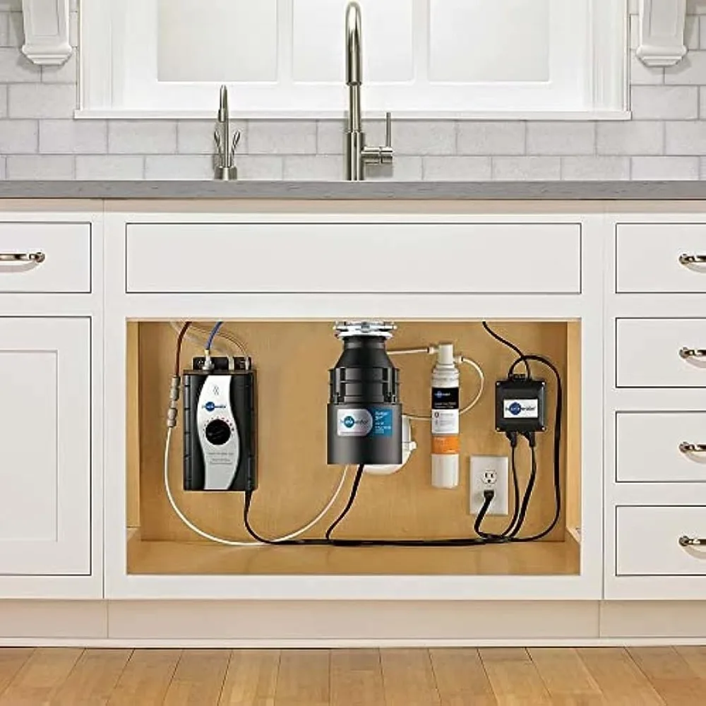 3/4 HP Continuous Feed Food Residue Processor Power Series Black & Plumbing-Equipment & Garbage Disposal Power Cord Kit Kitchen 3