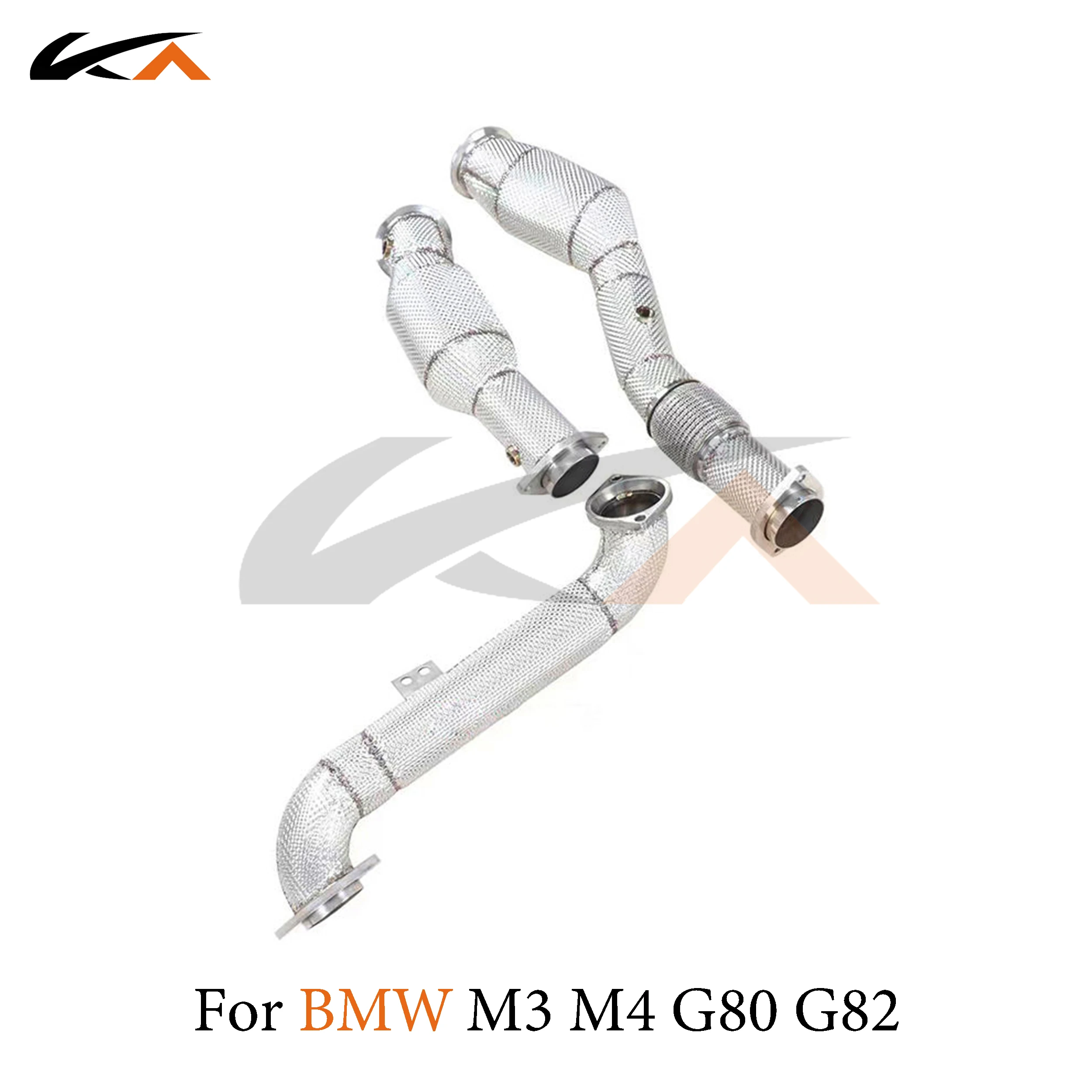 KA 튜닝 다운파이프 배기 스테인레스 스틸 헤더, BMW M3 M4 G80 G82 성능 자동차 부품, 열 차폐 촉매