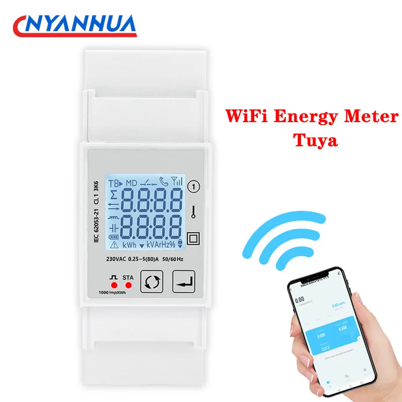 Nicfaky Tuya Smart Life 3 Fase WiFi KWH Meter 80A 120A Klem Huidige Transformator App Monitor (80A