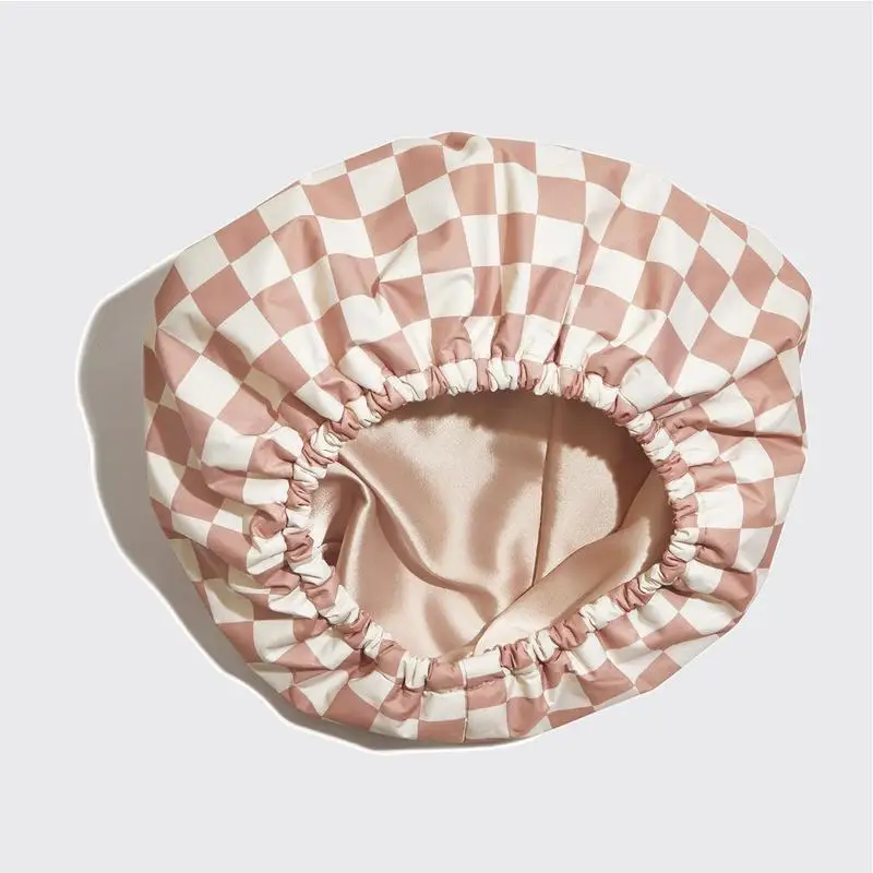 Kitsch Luxury Shower Caps for Women Reusable Waterproof - Flexi Satin Lined, Quick-dry,Stylish Hair Cap for Long & Short Hair 3