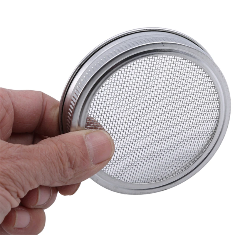 Stainless Steel Strainer Lids Mesh Screen Filter Seed Sprouter