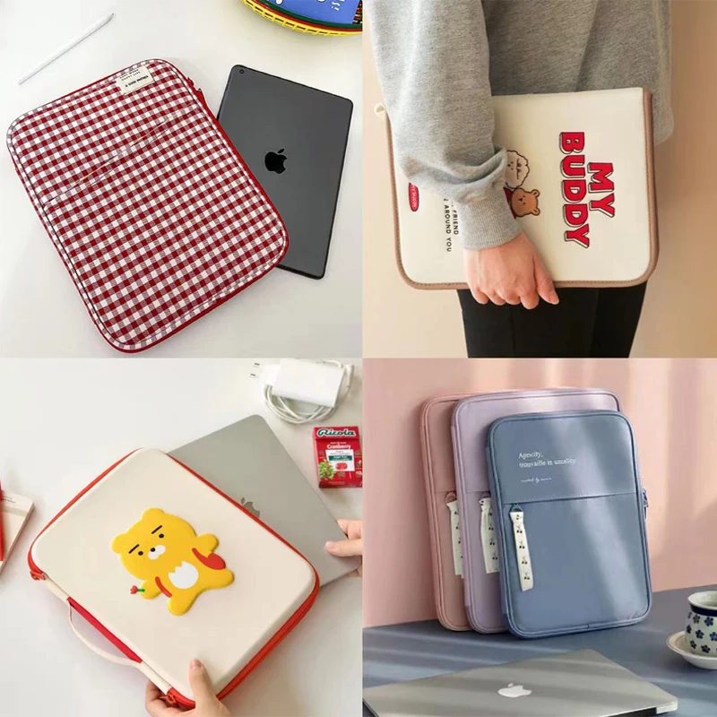 Cute Laptop Sleeve Tablet Storage Bag 11 13 Pollici Per Macbook Air Ipad Pro 10.5 11 12.9 Air 1 2 3 4 Xiaomi Pad 5 Asus Ipad Pouch