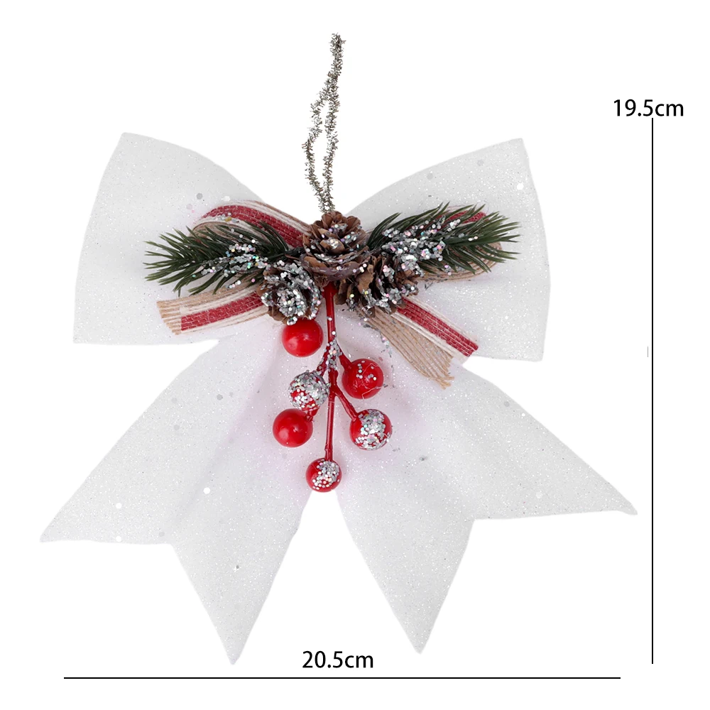 thumbnail image 1 of 5/1x Mini adorno de lazo de bayas de Navidad, corona colgante, caja de regalo, decoración en polvo, lazo con purpurina, decoración colgante para árbol de Navidad, 1 of 5