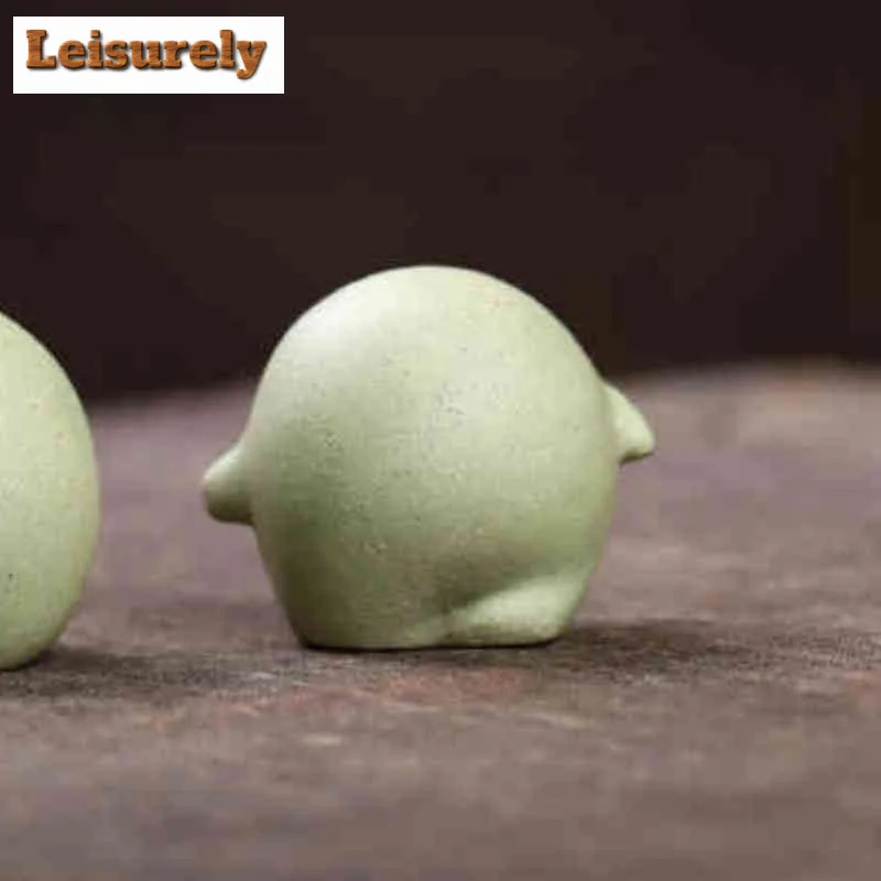 Yixing Zisha Sweet Green Rice Ball Tea Pet Elegant Fish Tank Landscaping Tea Figurine Play Toys Tea Statue Ornaments Supplies
