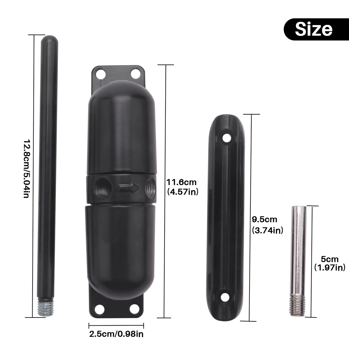 1 Set 20-70Kgs Black Adjustable Surface Mounted Spring Door Closer Automatic Door Closer Fire Rated Indo