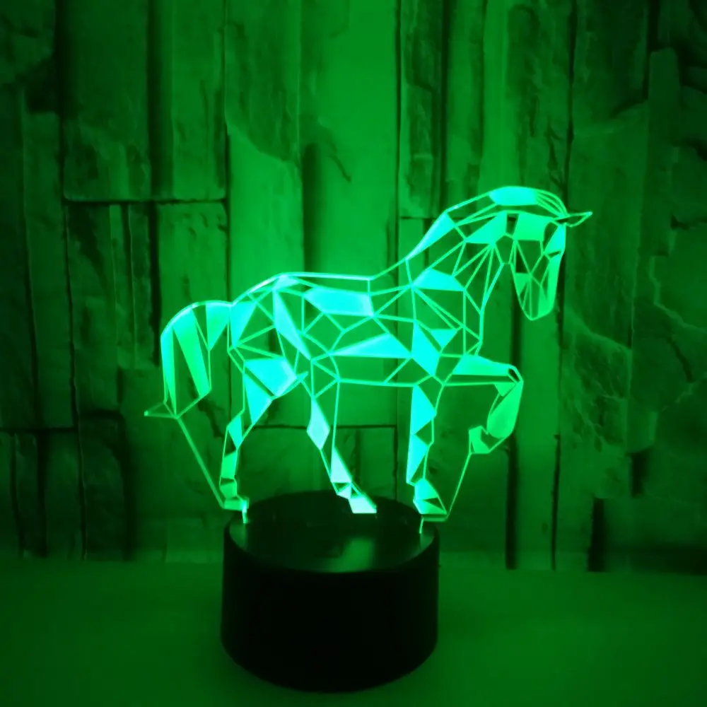 Nighdn 3D Horse Lamp LED Night Light for Kids Room Decor 7 Color Illusion Table Lamp Chid Nightlight Horse Gift for Girls Boys