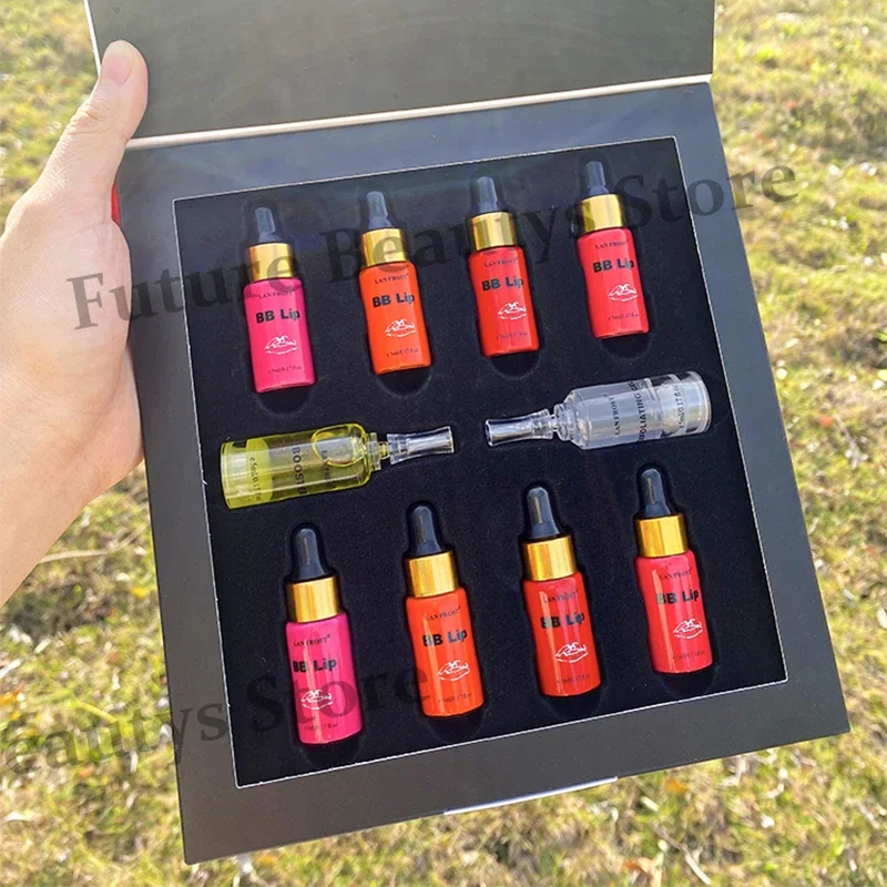 New 5ml Semi Permanent BB Lip Serum BB Cream Glow Ampoule Starter Kit Lip Gloss Pigment For Coloring Moist Lips Skin Care 2