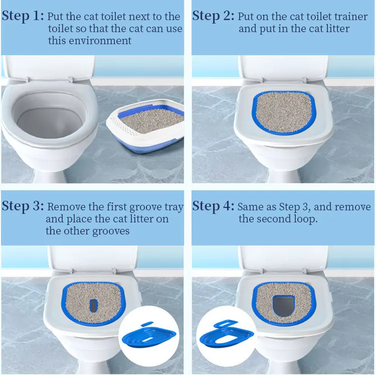 Toilet Pet Upgrade Cat Toilet Trainer Reusable Training for Cats Training Set Cat Litter Box Mat Accessaries Cat Toilet Trainer