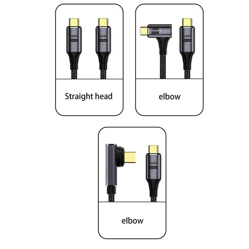 2m Type C to Type C Cable 100W Magnetic USB Charger 20Gbps Data Cord Transfer Fast Charging USB C Cable Nylon Braided 4.0 Phone