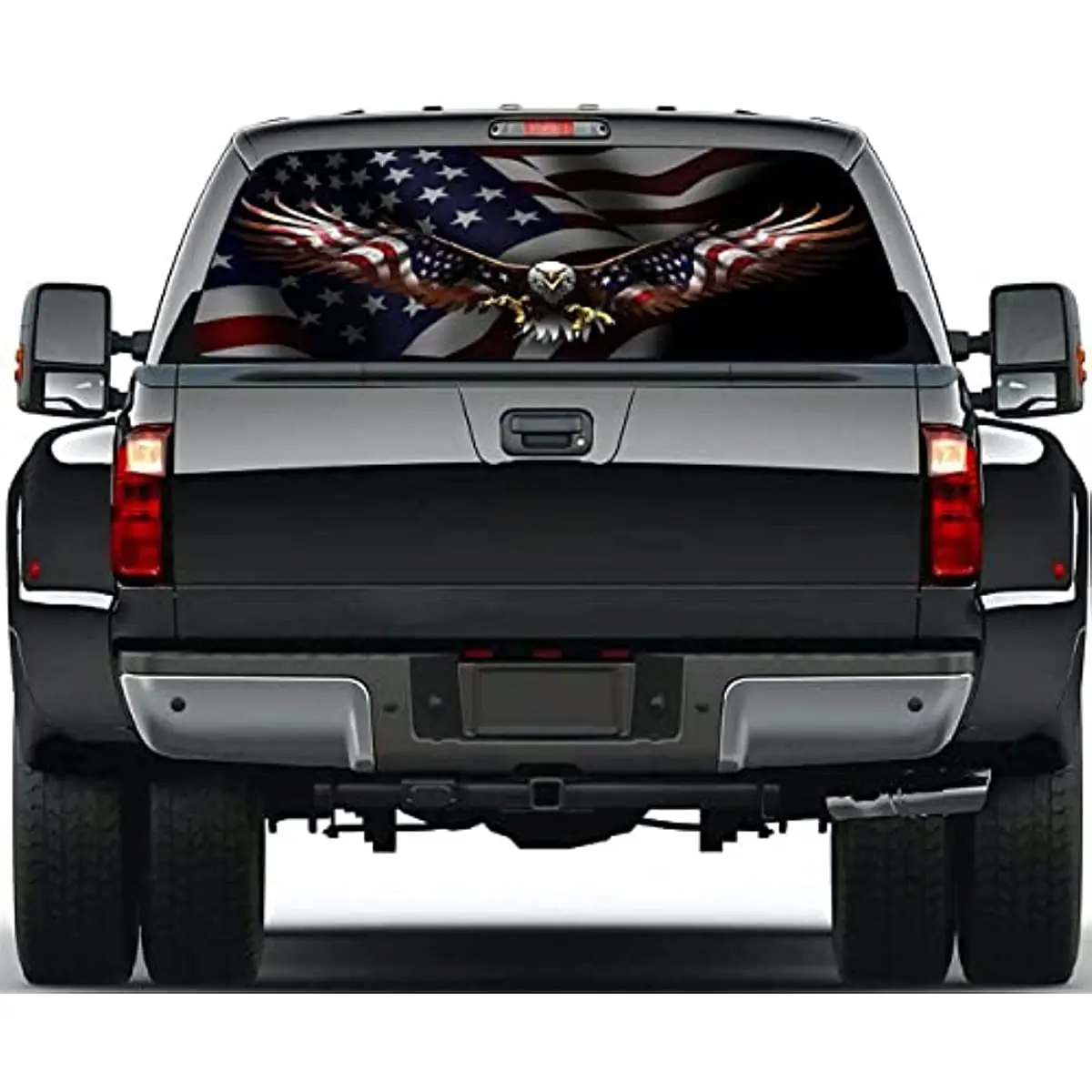 

Decals Rear Window Patriotic American Flag Eagle Automotive Decals and Graphics Rear Window Decals for Trucks, Car Window Decal