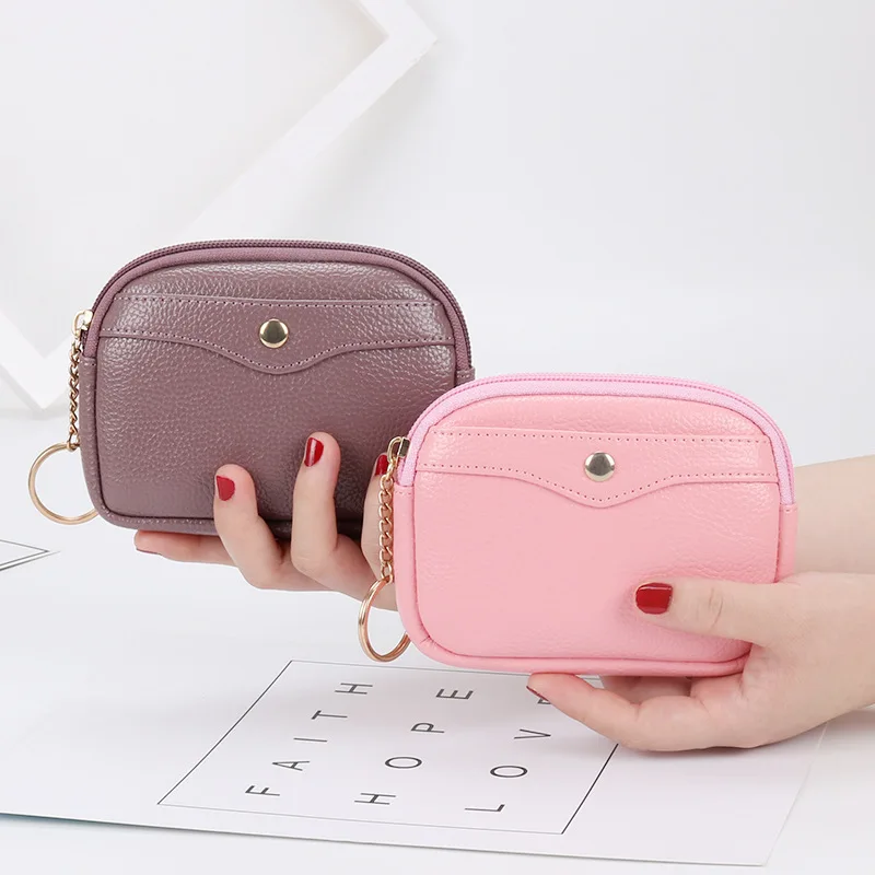 Korean Style Women Purse Simple Card Case Soft Leather Key Bag Luxury