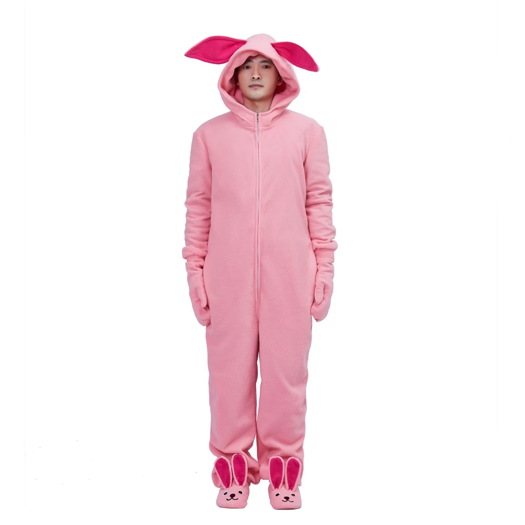 Agent A Christmas Story Bunny Union Suit Pajama Pink Rabbit Costume  Halloween Carnival Role Play Pajama Party Outfits For Adult - AliExpress