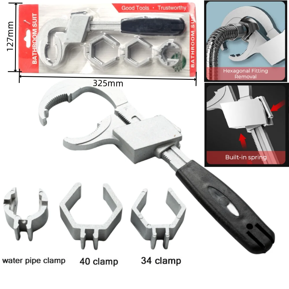 thumbnail image 2 of Universal Adjustable Double-Ended Wrench - Multifunctional Bathroom & Pipe Repair Tool 2 of 8