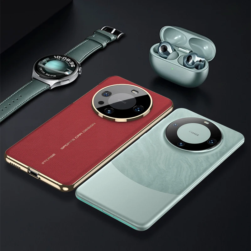 Original Case For Huawei Mate 60 50 Pro Luxury Plating Leather Camera Protective