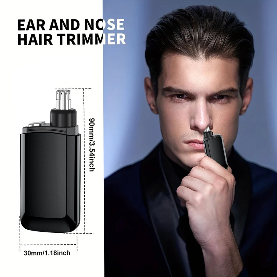 Rechargeable Portable Nose Hair Trimmer Lighter Style Painless Ear Nose Groomer for Men and Women