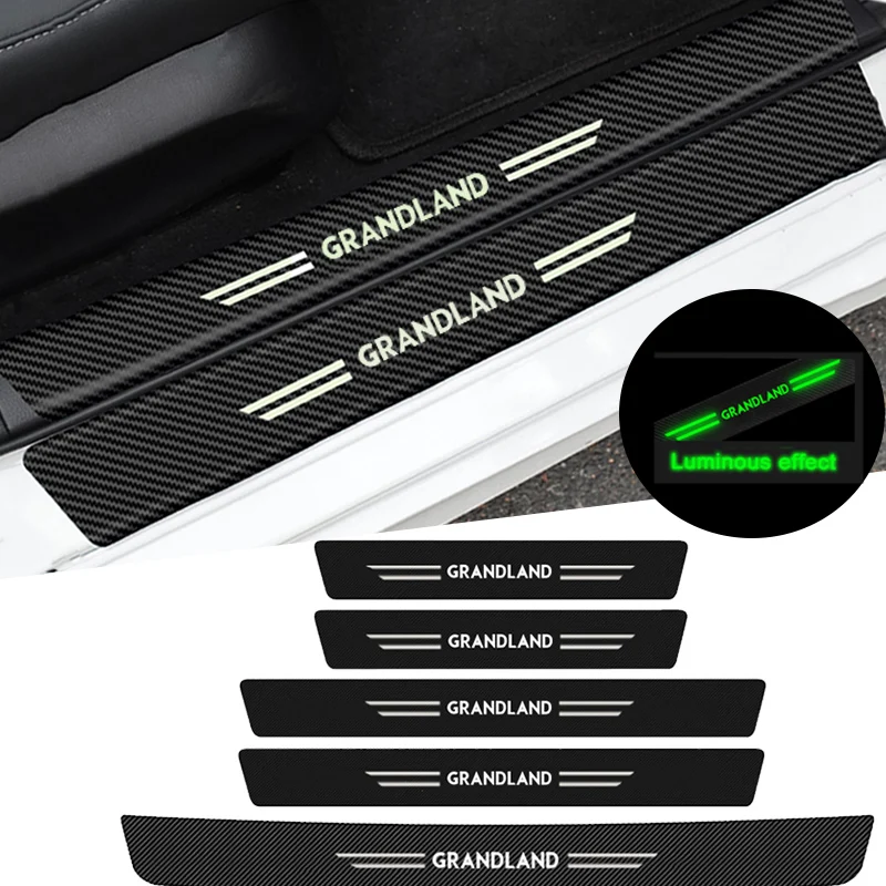 Luminous Car Door Soglia Sticker Pellicola Antigraffio Per Opel Grandland Logo Night Illuminato Trunk Silk Decalcomanie Paraurti Guard Pedal