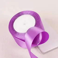 Elegant Sky Blue Satin Ribbon for Gift Wrapping and Event Decoration (Purple)