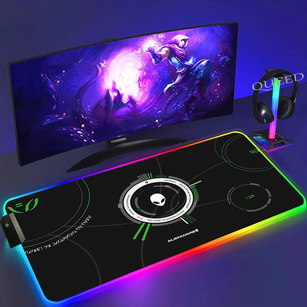 Luminescence RGB Black Large Gaming Mouse Pad - Colorful Desk Mat