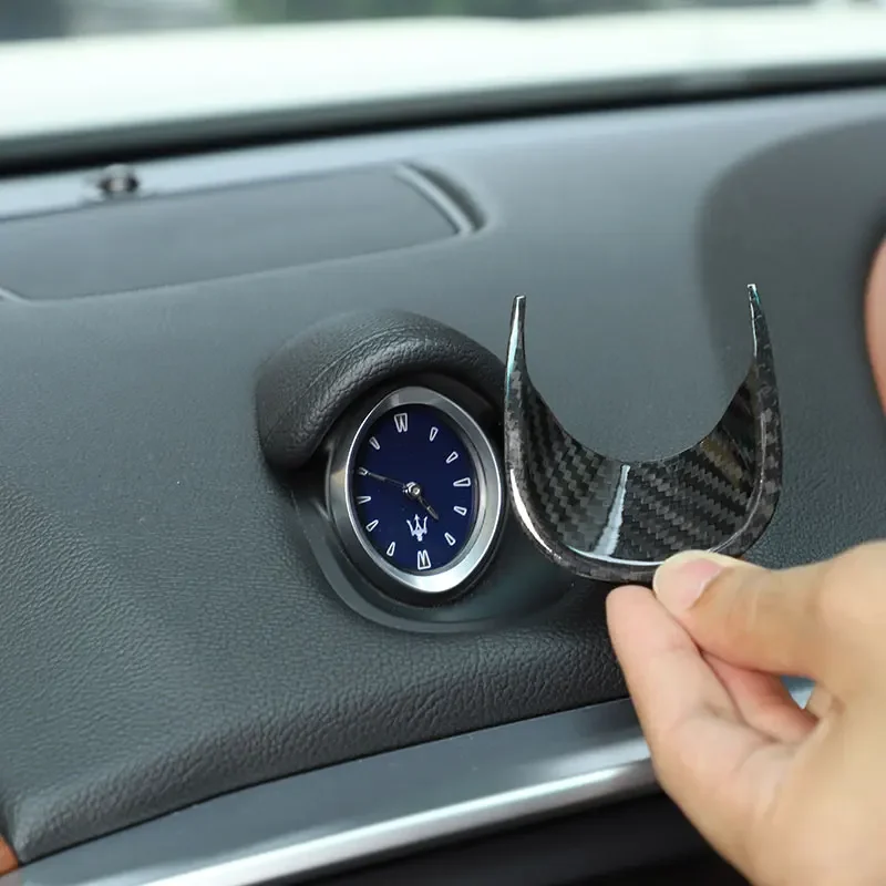 Interni auto Cruscotto Orologio Copertura Decorazione Telaio In Fibra di Carbonio Modificato Trim per Maserati Ghibli 2014-21 Quattroporte 17-2021 - immagine 3