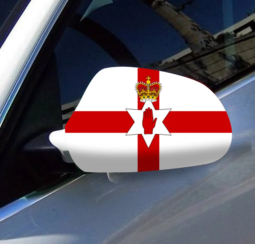

Directly Delivery 2 Pcs Free Size Four-way stretch fabric England English Flags Car Mirror Cover