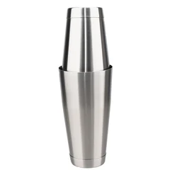 Stainless Steel Cocktail Shaker Set - Premium 2 - Piece Bartender Mixer Kit (Silver)