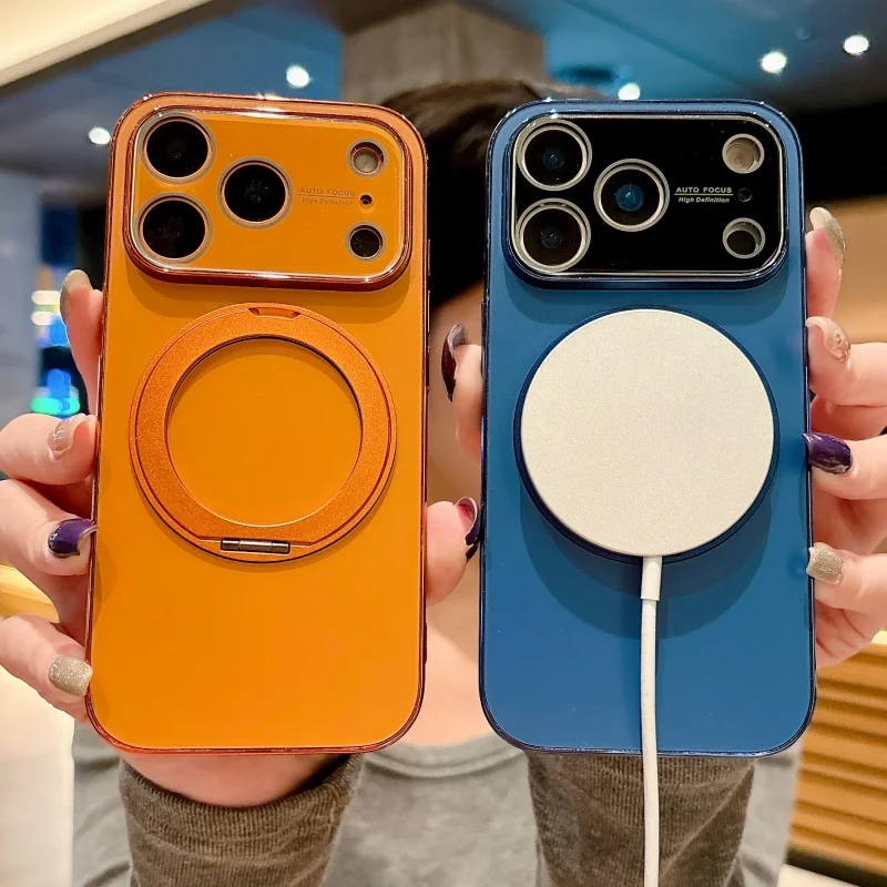 360° Rotating Magnetic Holder Matte Case with Camera Protection and Magsafe Compatibility