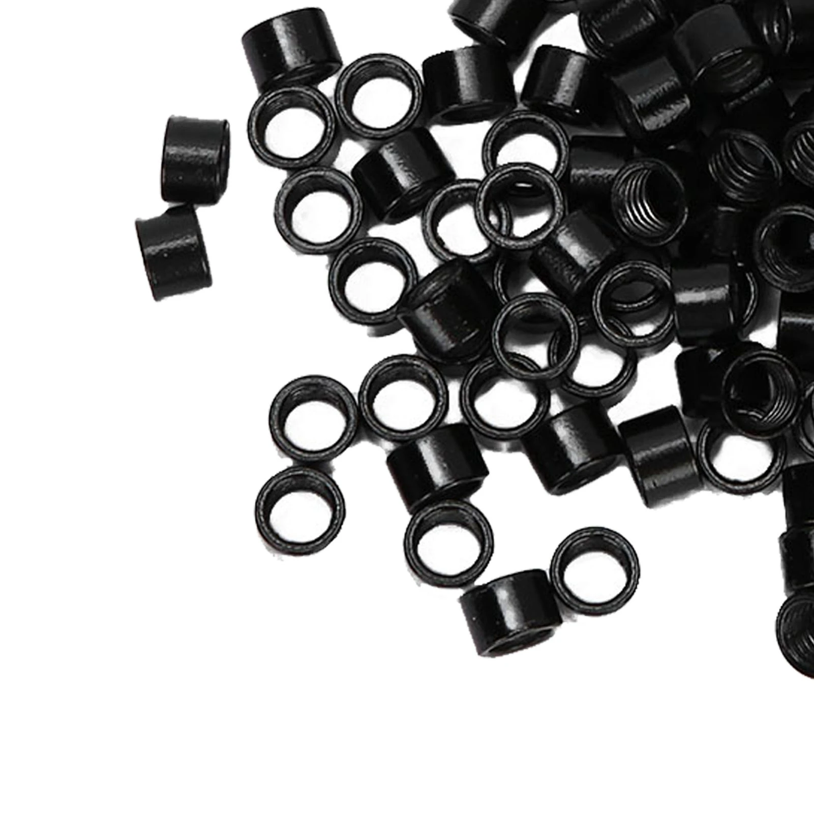 1000PCS Aluminum Micro Links Rings Beads Screw Micro Rings Hair Extension Tool Black Hair Extension Beads Hair Extension Rings 6