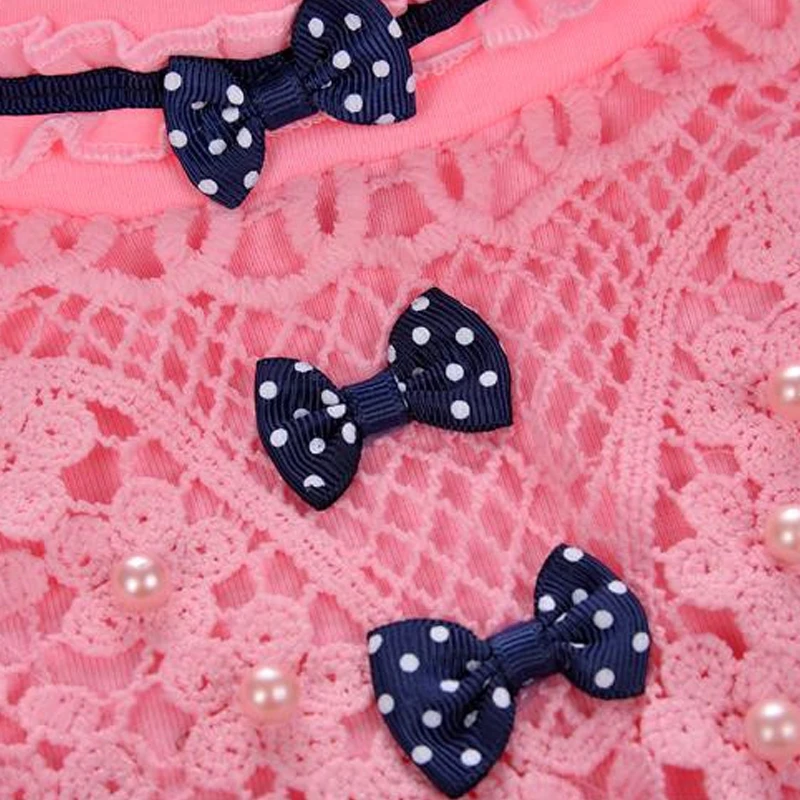 Kids Shirts Children Clothing Girls Turtleneck Blouse Spring Autumn Bow Lace Shirt Cotton Long Sleeve Sweatshirts School Kids Clothes