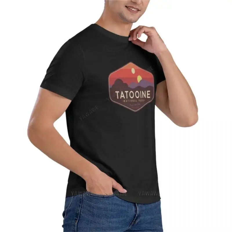 Tatooine parque nacional t-shirt para homens, clássico t-shirt, diversão, diversão, pacote