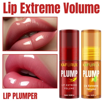 2PC Lip Plump Long Lasting Lip Oil Moisturizing Lip Gloss Serum Instant Volumising Essence Oil Repair Lip Fine Lines Increase El 2