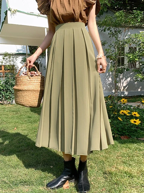 High Waist Long Skirts Women New Arrival 2023 Spring Korean Style