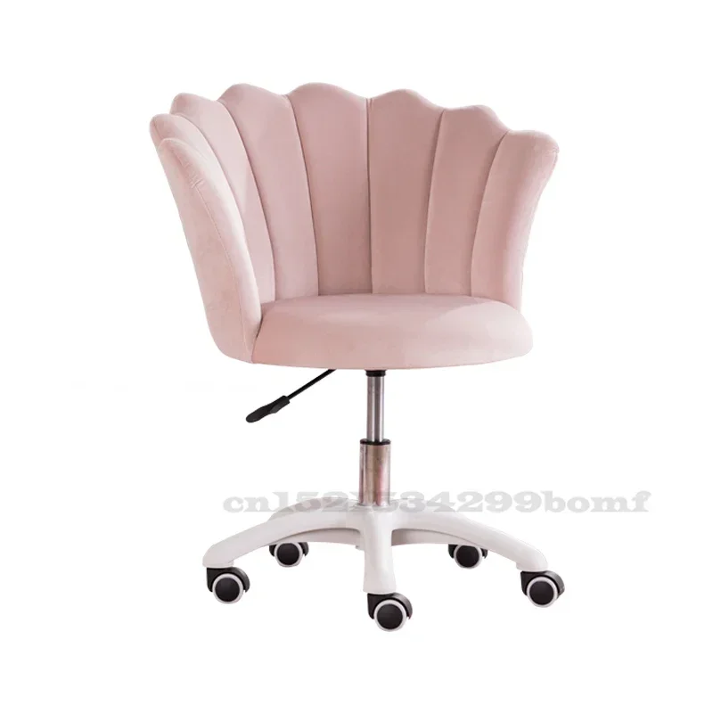 Nordic Computer Pink Chair Girl Dressing Stool Living Room Wheeled Armchairs Rotatable Liftable Sofa Armrest Seat Vanity Chair