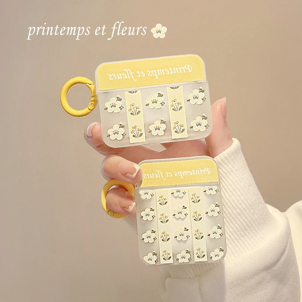 

yellow flower+yellow pendant for Apple AirPods12pro Bluetooth Headphone Cover 3rd Generation Silicone Soft Cover Protective Case