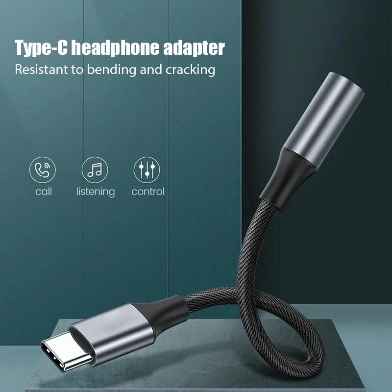 USB 타입 C - 3.5mm 잭 헤드폰 어댑터 AUX 오디오 모든 이어폰용 HiFi 스플리터 케이블 (아이폰 16, 15, 삼성 호환)