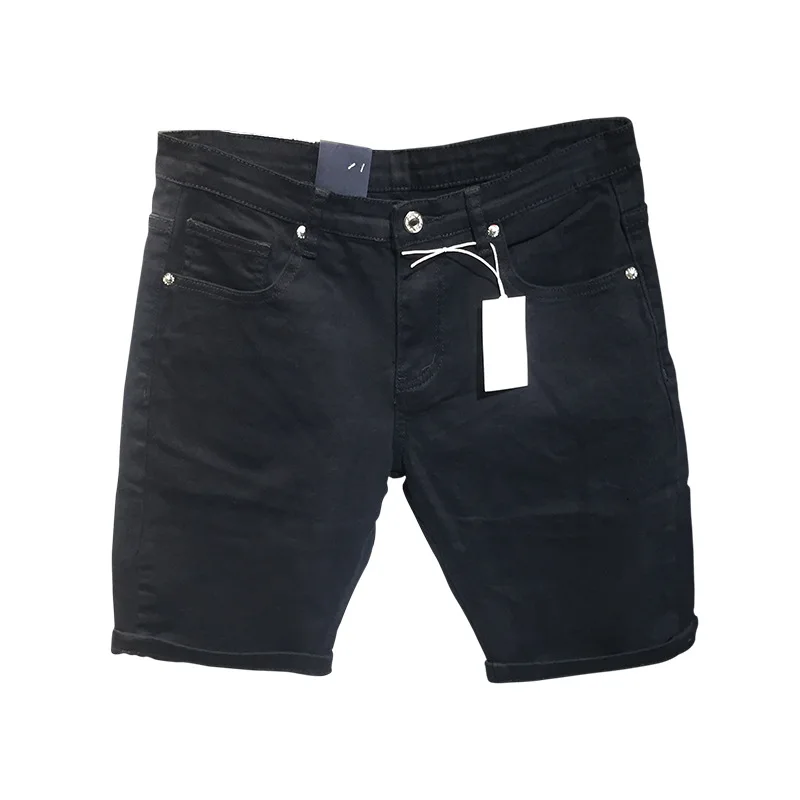 New Summer Fashion Denim Shorts Men's Slim Straight American Street Trend Casual All-Match Cropped Pants
