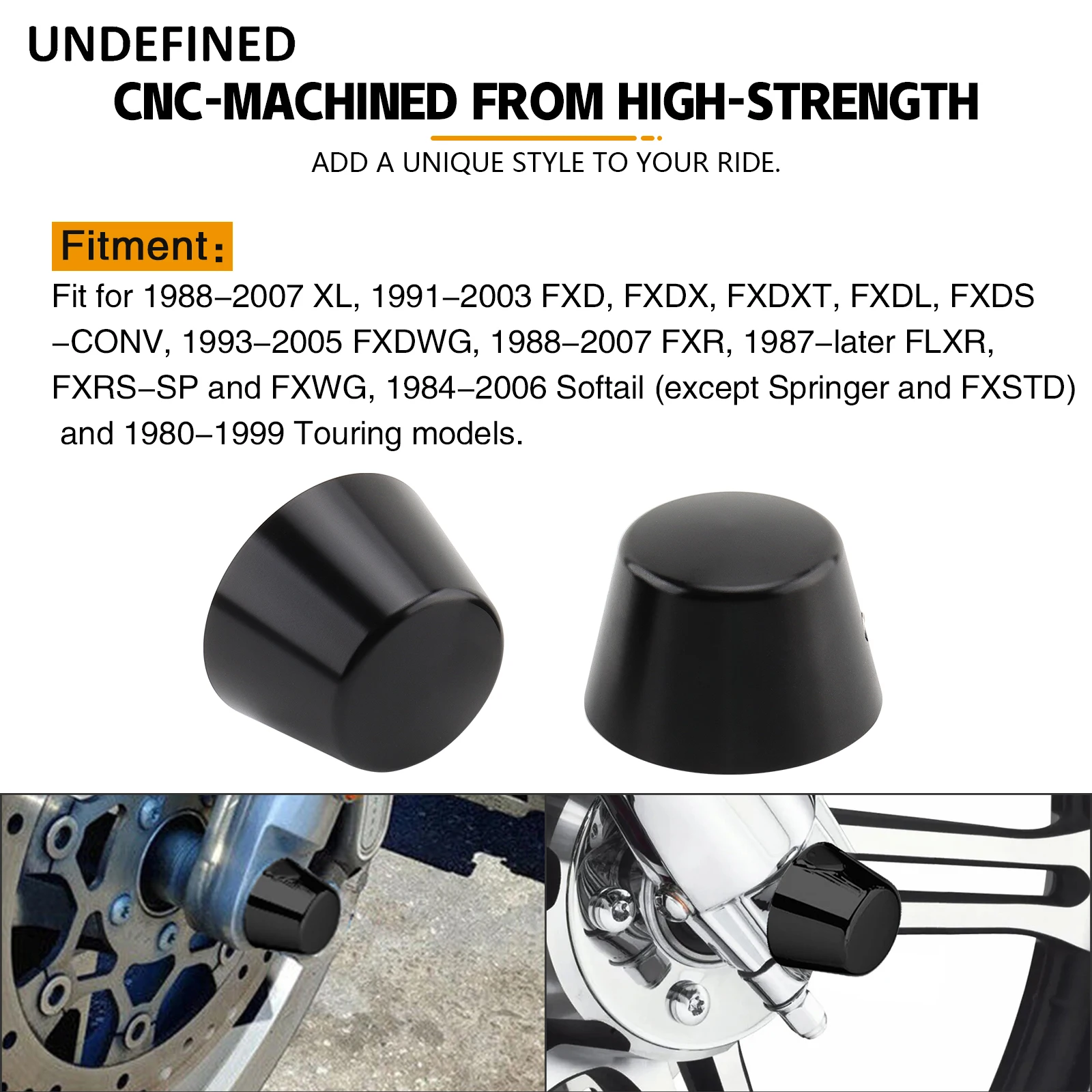 

Aluminum Front Axle Cap Nut Covers For Touring Road King Street Glide Electra Glide Road Glide 1980-99 FXDX FXDL FXR 1988-2007