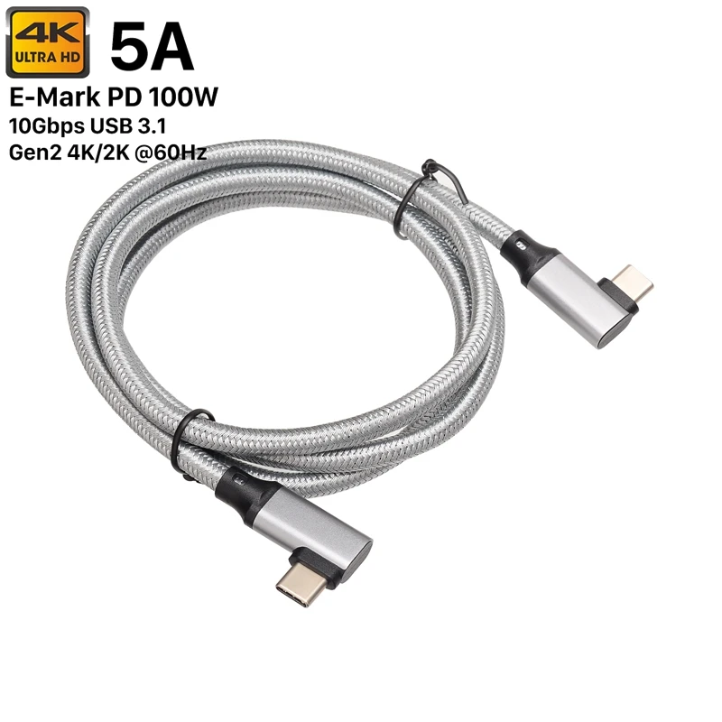 Cavo USB C Corto 10 Cm Con Gomito A 90° – 10 Gbps, 240W PD, Ricarica Rapida, Per IPhone, MacBook, Huawei - 3